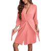 Ekouaer Women‘s Robes Lightweight 3/4 Sleeve Short Knit Bathrobe Soft Knee Length Sleepwear Robes with Pockets S-XXL(Orange  Pink)
