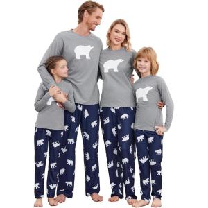 Ekouaer Christmas Pajamas for Family Matching Sets Long Sleeve Xmas Pj Set Soft Holiday Sleepwear S-XXL(Pat10-plaid)