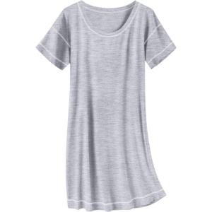 Ekouaer Cotton Nightgowns for Women Oversized Sleepshirt Tshirt Night Gown Short Sleeve Night Shirt Casual Soft Sleepwear(Light Grey)