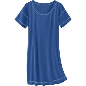 Ekouaer Cotton Nightgowns for Women Oversized Sleepshirt Tshirt Night Gown Short Sleeve Night Shirt Casual Soft Sleepwear(Navy)