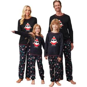 Ekouaer Matching Family Sets Christmas Pajamas Set Xmas PJS Sleepwear Soft Christmas Matching Jammies(Naughty Santa Claus)