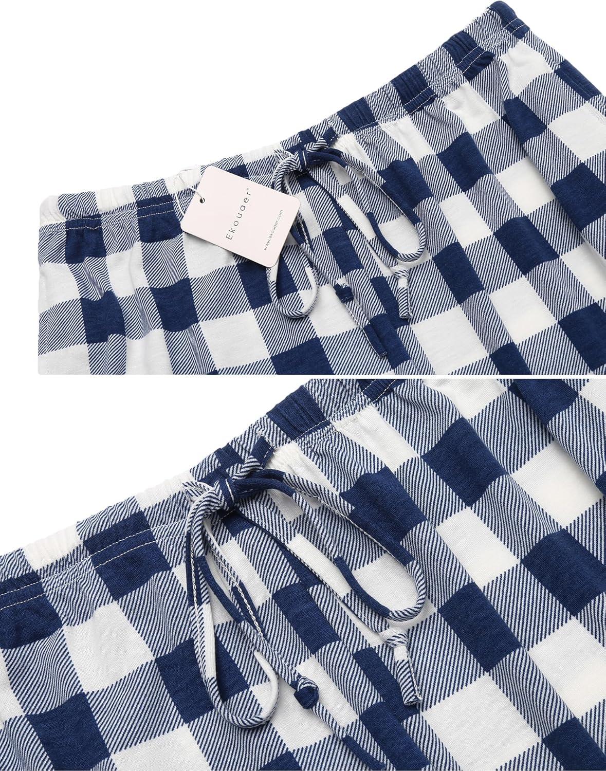 imageEkouaer Women Pajama Pants Comfy Pj Bottom with Pockets Stretch Plaid SleepwearPlaid 7