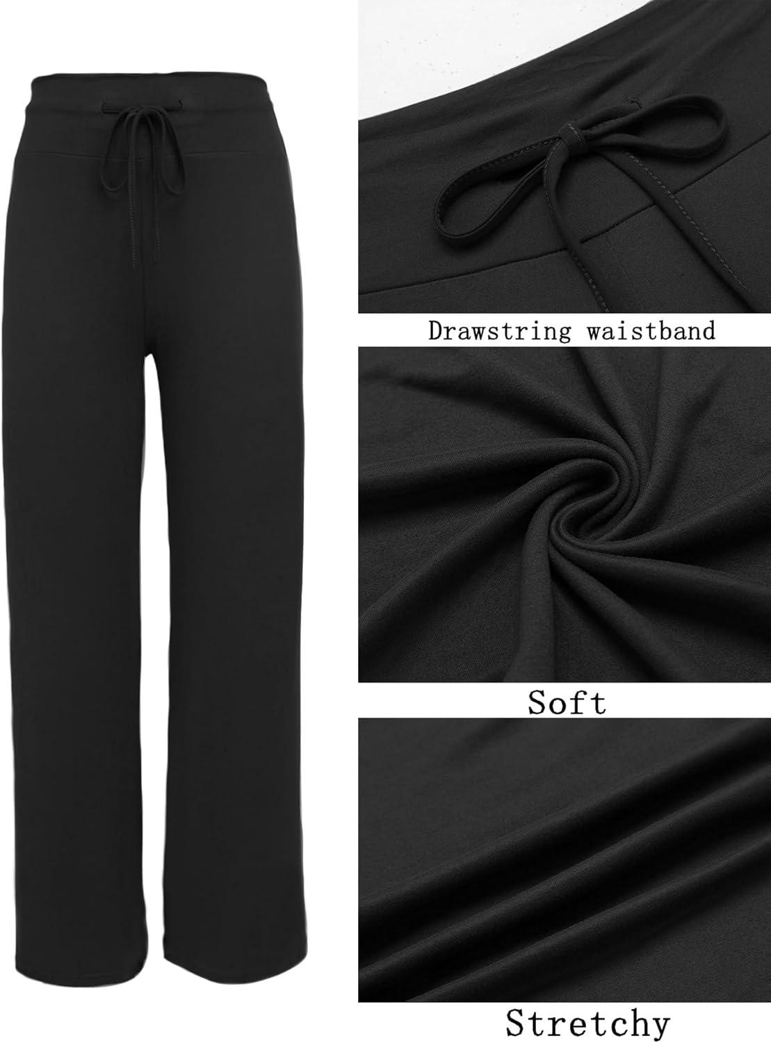 imageEkouaer Womens Pajama Pants Wide Leg Yoga Pants Lounge Drawstring Pants Comfy Stretch Plaid Pj BottomsRedblack Plaid