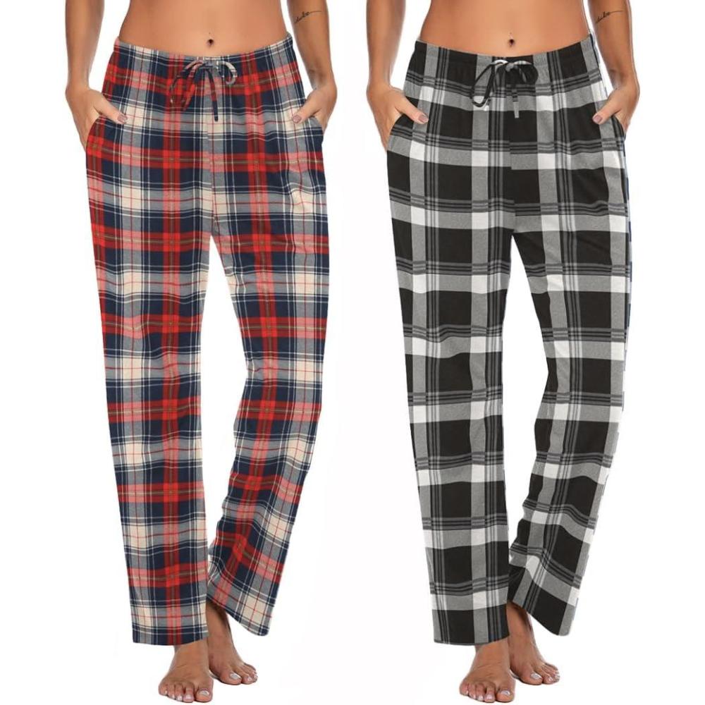 imageEkouaer Womens 2 Pack Lounge Pants Comfy Pajama Pants Plaid Pajama Bottoms with Pockets Drawstring Pj Bottoms Pants2 Packset 5