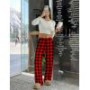 Ekouaer Pajama Pants Women Soft Casual Lounge Pajama Bottoms Comfy Stretch Sleep Pants Wide Leg Pj Bottoms with Pockets(Black Red Plaid)