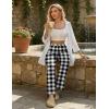 Ekouaer Pajama Pants Women Soft Casual Lounge Pajama Bottoms Comfy Stretch Sleep Pants Wide Leg Pj Bottoms with Pockets(Black White Plaid)