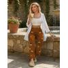 Ekouaer Pajama Pants Women Soft Casual Lounge Pajama Bottoms Comfy Stretch Sleep Pants Wide Leg Pj Bottoms with Pockets(Brown Teddy)
