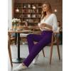 Ekouaer Pajama Pants Women Soft Casual Lounge Pajama Bottoms Comfy Stretch Sleep Pants Wide Leg Pj Bottoms with Pockets(Dark Purple)