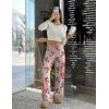 Ekouaer Pajama Pants Women Soft Casual Lounge Pajama Bottoms Comfy Stretch Sleep Pants Wide Leg Pj Bottoms with Pockets(Red Cherry)