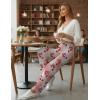 Ekouaer Pajama Pants Women Soft Casual Lounge Pajama Bottoms Comfy Stretch Sleep Pants Wide Leg Pj Bottoms with Pockets(Red Cherry)