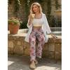 Ekouaer Pajama Pants Women Soft Casual Lounge Pajama Bottoms Comfy Stretch Sleep Pants Wide Leg Pj Bottoms with Pockets(Red Cherry)