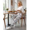 Ekouaer Pajama Pants Women Soft Casual Lounge Pajama Bottoms Comfy Stretch Sleep Pants Wide Leg Pj Bottoms with Pockets(White Cow)