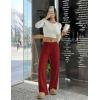 Ekouaer Pajama Pants Women Soft Casual Lounge Pajama Bottoms Comfy Stretch Sleep Pants Wide Leg Pj Bottoms with Pockets(Wine Red)