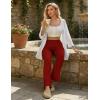 Ekouaer Pajama Pants Women Soft Casual Lounge Pajama Bottoms Comfy Stretch Sleep Pants Wide Leg Pj Bottoms with Pockets(Wine Red)