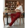 Ekouaer Pajama Pants Women Soft Casual Lounge Pajama Bottoms Comfy Stretch Sleep Pants Wide Leg Pj Bottoms with Pockets(Wine Red)
