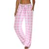 Ekouaer Women Pajama Pants Comfy Pj Bottom with Pockets Stretch Plaid Sleepwear(A-plaid 22)