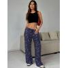 Ekouaer Women Pajama Pants Comfy Pj Bottom with Pockets Stretch Plaid Sleepwear(B-print 25)