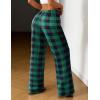 Ekouaer Women Pajama Pants Comfy Pj Bottom with Pockets Stretch Plaid Sleepwear(Classic Black and Green Plaid)