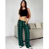 Ekouaer Women Pajama Pants Comfy Pj Bottom with Pockets Stretch Plaid Sleepwear(Classic Black and Green Plaid)