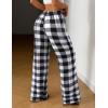 Ekouaer Women Pajama Pants Comfy Pj Bottom with Pockets Stretch Plaid Sleepwear(Classic Black and White Plaid)