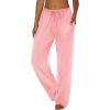 Ekouaer Women Pajama Pants Comfy Pj Bottom with Pockets Stretch Plaid Sleepwear(Icy Pink)