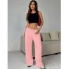 Ekouaer Women Pajama Pants Comfy Pj Bottom with Pockets Stretch Plaid Sleepwear(Icy Pink)