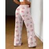 Ekouaer Women Pajama Pants Comfy Pj Bottom with Pockets Stretch Plaid Sleepwear(Love Teddy Bear)