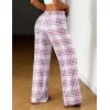 Ekouaer Women Pajama Pants Comfy Pj Bottom with Pockets Stretch Plaid Sleepwear(Pink and White Plaid)
