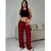 Ekouaer Women Pajama Pants Comfy Pj Bottom with Pockets Stretch Plaid Sleepwear(Plaid 1)