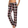 Ekouaer Women Pajama Pants Comfy Pj Bottom with Pockets Stretch Plaid Sleepwear(Plaid 2)