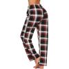 Ekouaer Women Pajama Pants Comfy Pj Bottom with Pockets Stretch Plaid Sleepwear(Plaid 2)