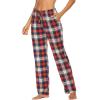 Ekouaer Women Pajama Pants Comfy Pj Bottom with Pockets Stretch Plaid Sleepwear(Plaid 3)