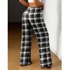 Ekouaer Women Pajama Pants Comfy Pj Bottom with Pockets Stretch Plaid Sleepwear(Plaid 4)
