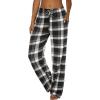 Ekouaer Women Pajama Pants Comfy Pj Bottom with Pockets Stretch Plaid Sleepwear(Plaid 4)