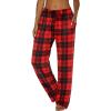 Ekouaer Women Pajama Pants Comfy Pj Bottom with Pockets Stretch Plaid Sleepwear(Plaid 6)