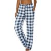 Ekouaer Women Pajama Pants Comfy Pj Bottom with Pockets Stretch Plaid Sleepwear(Plaid 7)