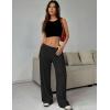Ekouaer Women Pajama Pants Comfy Pj Bottom with Pockets Stretch Plaid Sleepwear(Pure Black)