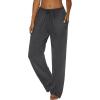 Ekouaer Women Pajama Pants Comfy Pj Bottom with Pockets Stretch Plaid Sleepwear(Pure Dark Grey)