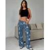 Ekouaer Women Pajama Pants Comfy Pj Bottom with Pockets Stretch Plaid Sleepwear(Starry Sky)