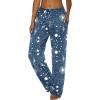 Ekouaer Women Pajama Pants Comfy Pj Bottom with Pockets Stretch Plaid Sleepwear(Starry Sky)