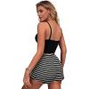 Ekouaer Women Pajama Shorts Comfy Lounge Bottom with Pockets Stretch Strip Sleepwear Drawstring Pj Bottoms Sleep Shorts(Black Strip)