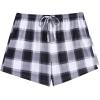 Ekouaer Women Pajama Shorts Comfy Lounge Bottom with Pockets Stretch Strip Sleepwear Drawstring Pj Bottoms Sleep Shorts(Black White Plaid)