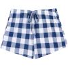 Ekouaer Women Pajama Shorts Comfy Lounge Bottom with Pockets Stretch Strip Sleepwear Drawstring Pj Bottoms Sleep Shorts(Blue White Plaid)
