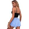 Ekouaer Women Pajama Shorts Comfy Lounge Bottom with Pockets Stretch Strip Sleepwear Drawstring Pj Bottoms Sleep Shorts(Small Blue White Plaid)