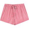 Ekouaer Women Pajama Shorts Comfy Lounge Bottom with Pockets Stretch Strip Sleepwear Drawstring Pj Bottoms Sleep Shorts(Small Red White Plaid)
