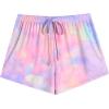 Ekouaer Women Pajama Shorts Comfy Lounge Bottom with Pockets Stretch Strip Sleepwear Drawstring Pj Bottoms Sleep Shorts(Tie Dye Pink)