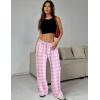 Ekouaer Womens 2 Pack Lounge Pants Comfy Pajama Pants Plaid Pajama Bottoms with Pockets Drawstring Pj Bottoms Pants(2 Pack_pink_purple Plaid)