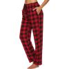 Ekouaer Womens 2 Pack Lounge Pants Comfy Pajama Pants Plaid Pajama Bottoms with Pockets Drawstring Pj Bottoms Pants(2 Pack-set 1)