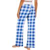 Ekouaer Women’s Pajama Pants Wide Leg Yoga Pants Lounge Drawstring Pants Comfy Stretch Plaid Pj Bottoms(Blue-white Plaid)