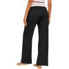 Ekouaer Women’s Pajama Pants Wide Leg Yoga Pants Lounge Drawstring Pants Comfy Stretch Plaid Pj Bottoms(Grey Black)